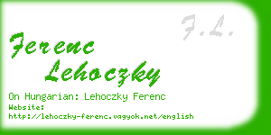 ferenc lehoczky business card